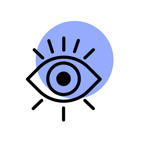 Eye icon representing visibility for therapists