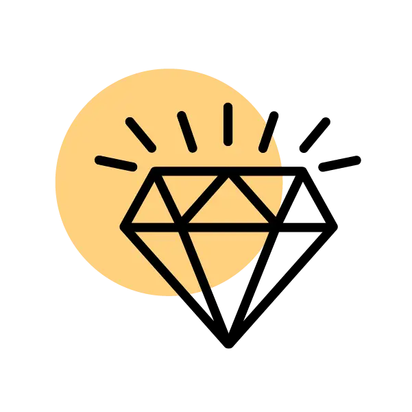 Diamond icon represents strength in therapist marketing